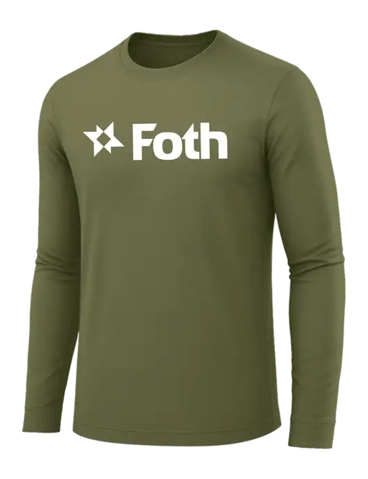 Long Sleeve Light Olive PosiCharge Competitor Tee w/Foth Logo