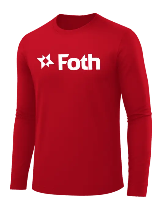 Long Sleeve Red PosiCharge Competitor Tee w/Foth Logo