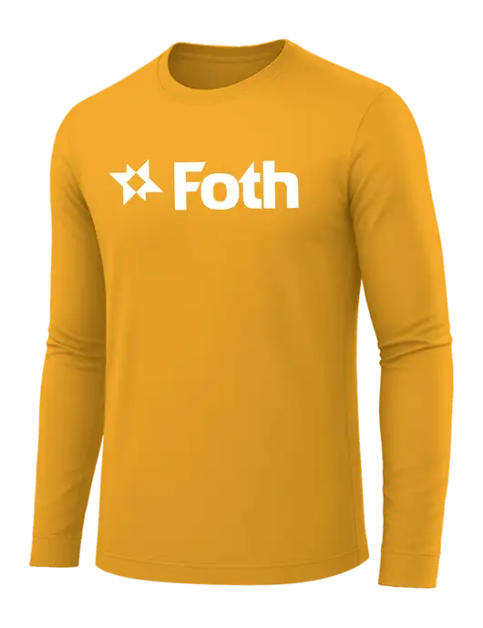 Long Sleeve Yellow Gold PosiCharge Competitor Tee w/Foth Logo