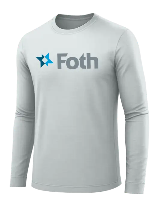 Long Sleeve Light Grey PosiCharge Competitor Tee w/Foth Logo