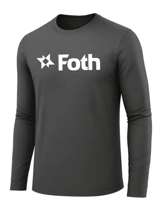 Long Sleeve Dark Grey PosiCharge Competitor Tee w/Foth Logo