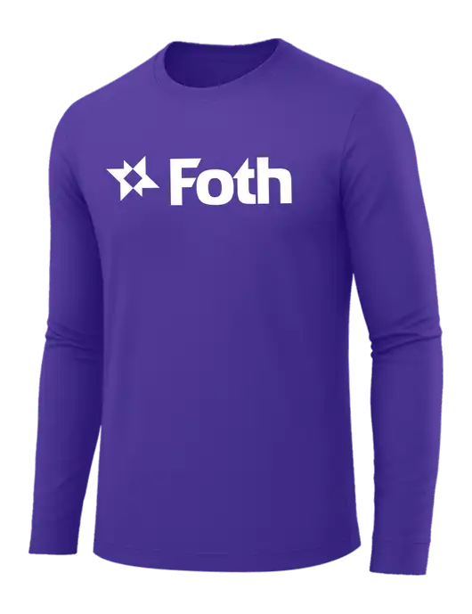 Long Sleeve Purple PosiCharge Competitor Tee w/Foth Logo