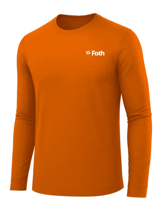 Long Sleeve Dark Orange PosiCharge Competitor Tee w/Foth Logo
