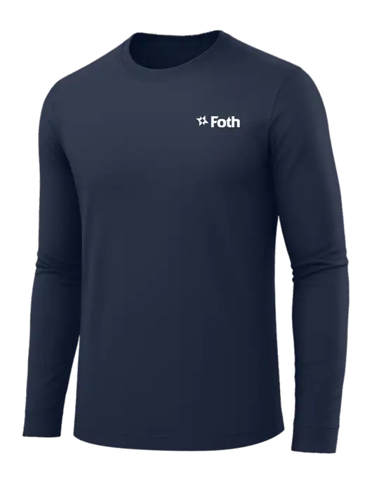 Long Sleeve Navy PosiCharge Competitor Tee w/Foth Logo