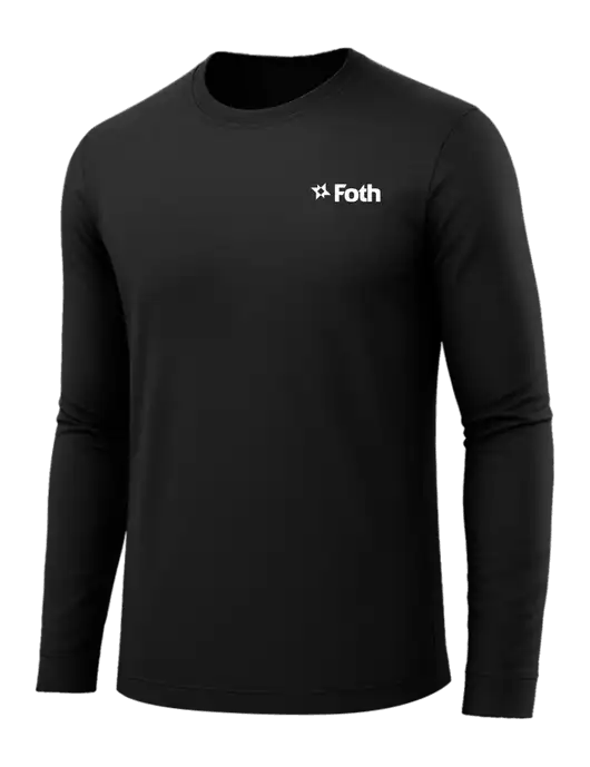 Long Sleeve Black PosiCharge Competitor Tee w/Foth Logo