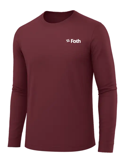 Long Sleeve Maroon PosiCharge Competitor Tee w/Foth Logo