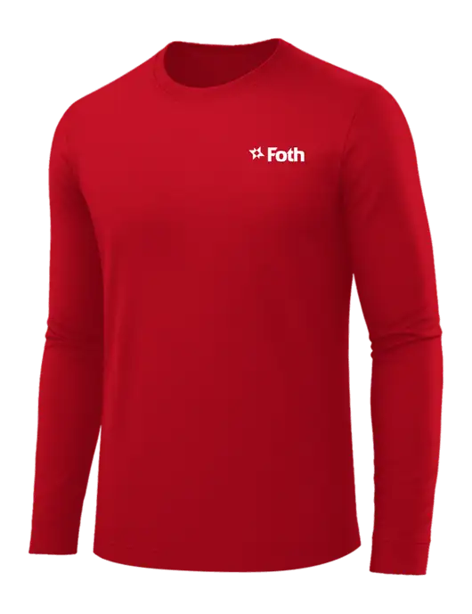 Long Sleeve Red PosiCharge Competitor Tee w/Foth Logo