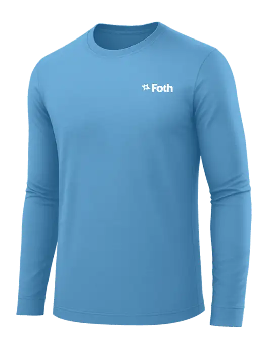 Long Sleeve Carolina Blue PosiCharge Competitor Tee w/Foth Logo