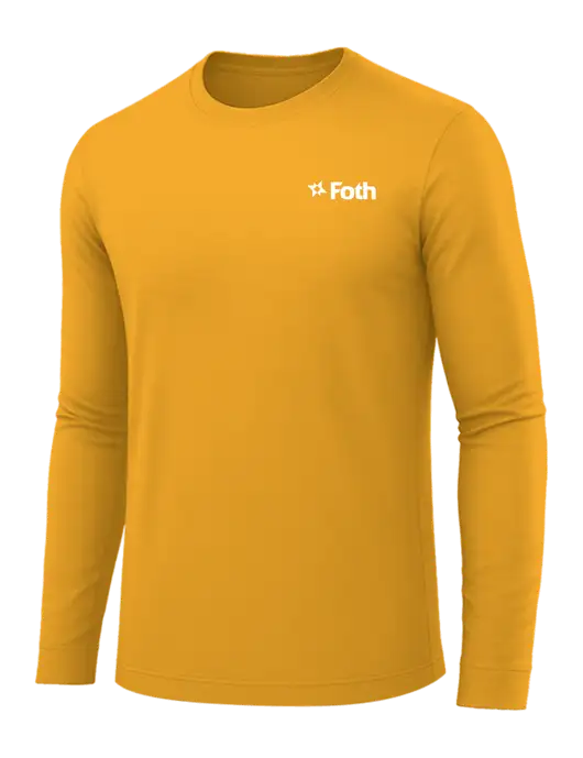 Long Sleeve Yellow Gold PosiCharge Competitor Tee w/Foth Logo