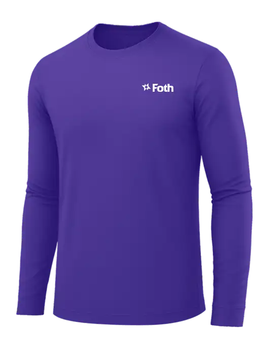 Long Sleeve Purple PosiCharge Competitor Tee w/Foth Logo