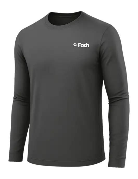 Long Sleeve Dark Grey PosiCharge Competitor Tee w/Foth Logo