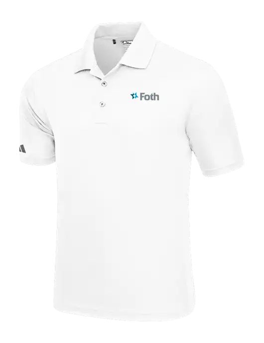 Adidas White Basic Sport Polo w/Foth Logo