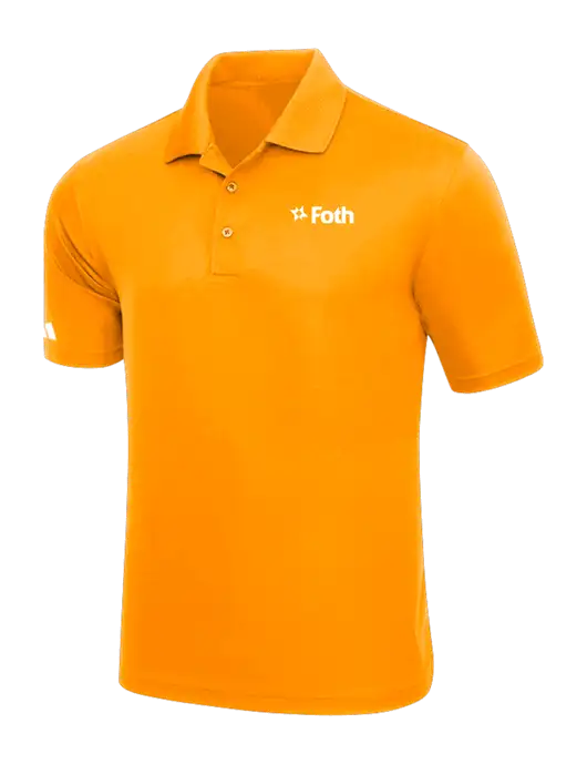 Adidas Bright Orange Basic Sport Polo w/Foth Logo