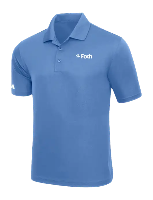 Adidas Carolina Blue Basic Sport Polo w/Foth Logo