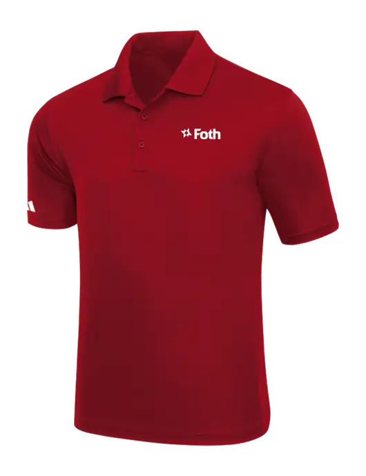 Adidas Red Basic Sport Polo w/Foth Logo