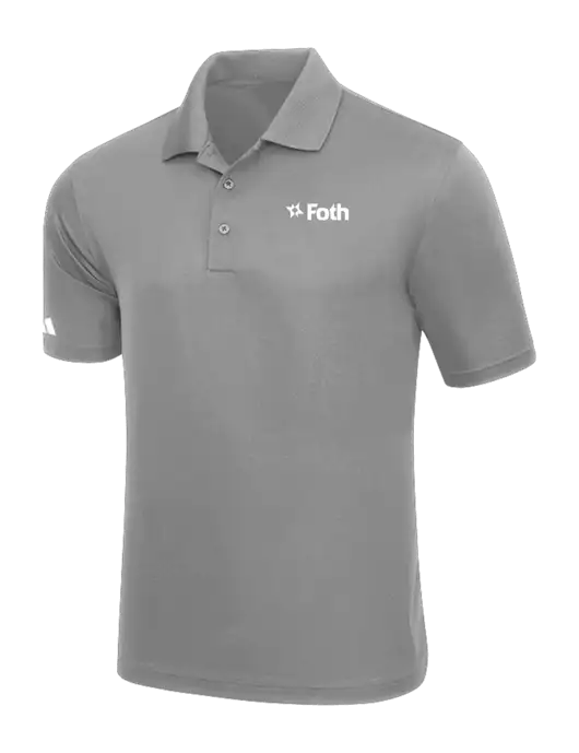 Adidas Light Grey Basic Sport Polo w/Foth Logo