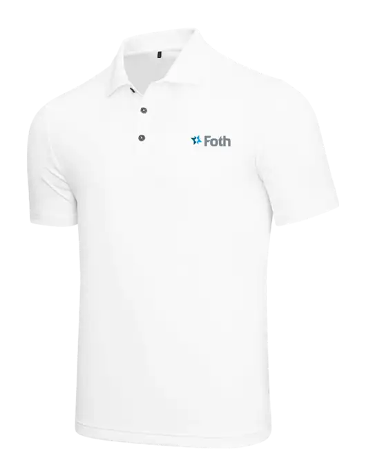 Adidas White  Performance Polo w/Foth Logo