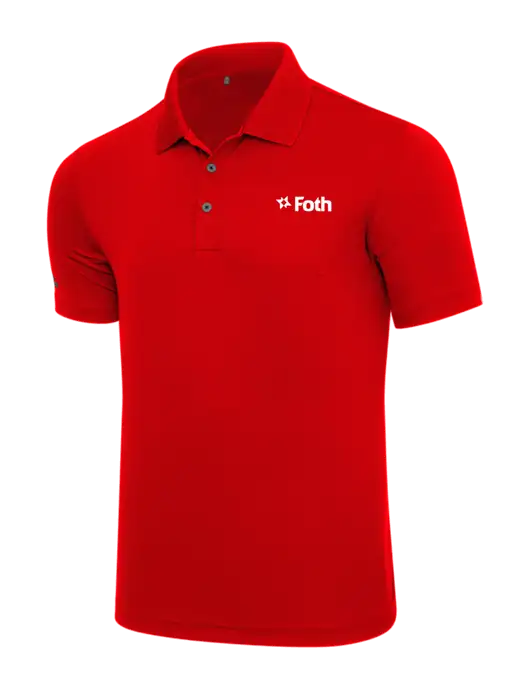 Adidas Red Performance Polo w/Foth Logo