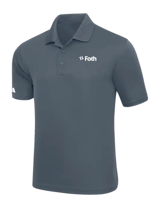 Adidas Medium Grey Basic Sport Polo w/Foth Logo