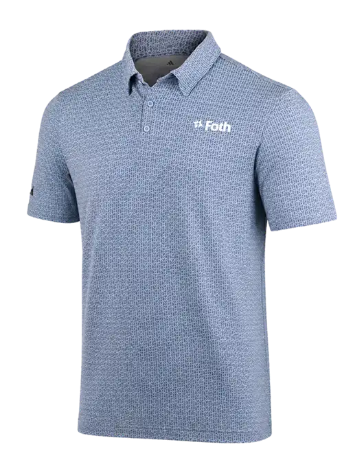 Adidas Light Blue Printed Blend Polo w/Foth Logo
