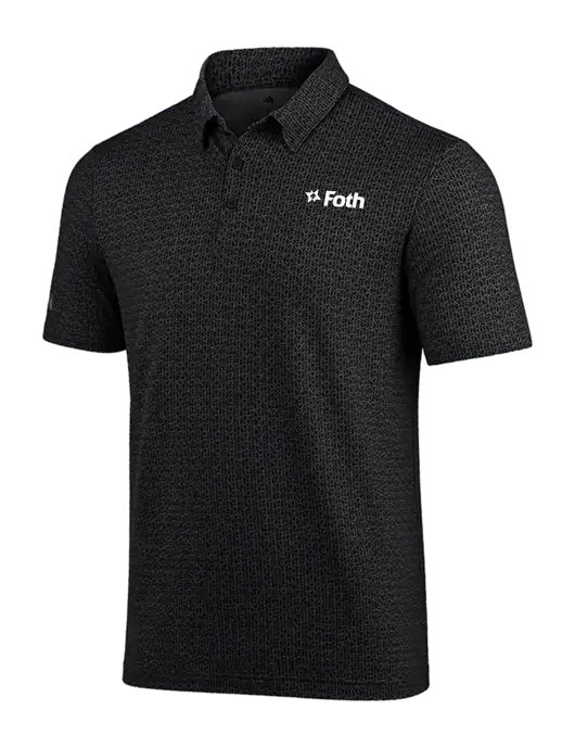Adidas Black Printed Blend Polo w/Foth Logo