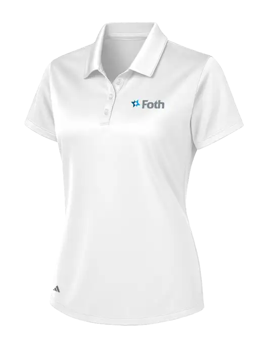 Adidas White Womens Basic Sport Polo w/Foth Logo