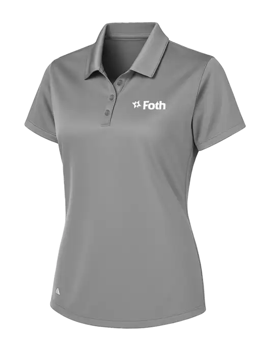 Adidas Light Grey Womens Basic Sport Polo w/Foth Logo