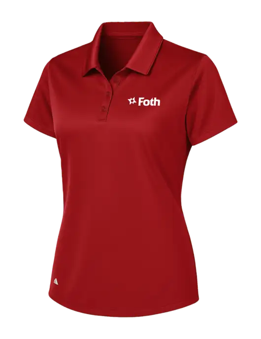 Adidas Red Womens Basic Sport Polo w/Foth Logo