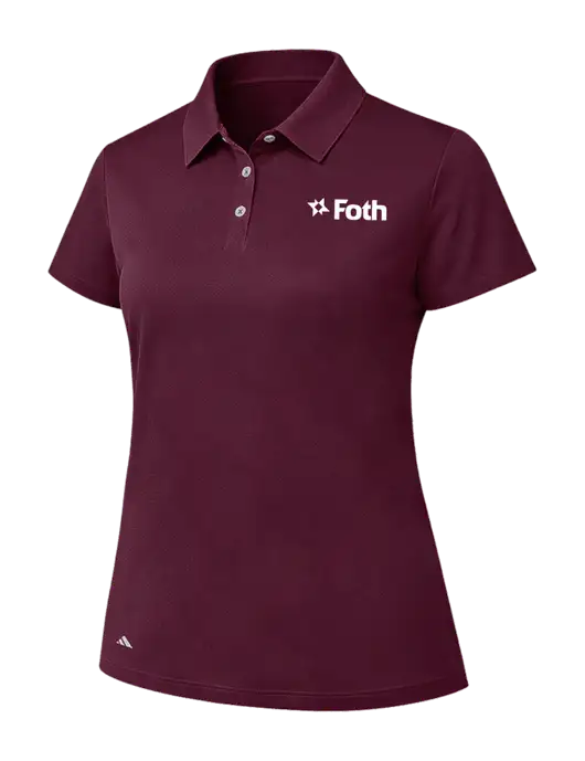 Adidas Womens Maroon Performance Polo w/Foth Logo