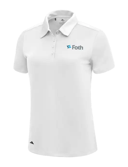 Adidas White Womens Ultimate Solid Polo w/Foth Logo