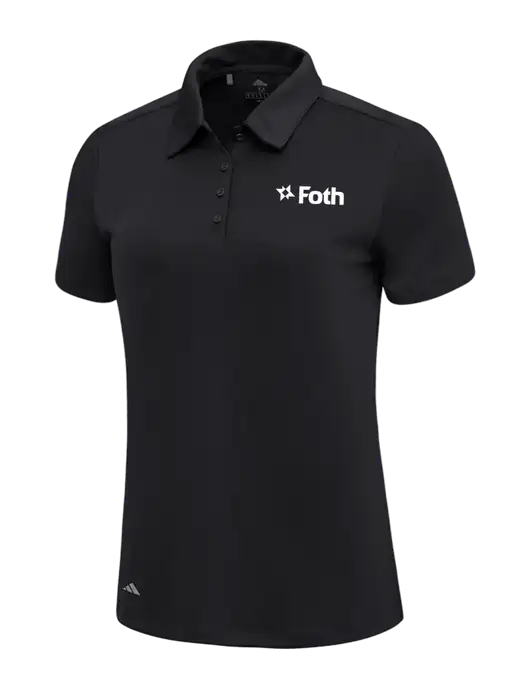 Adidas Black Womens Ultimate Solid Polo w/Foth Logo