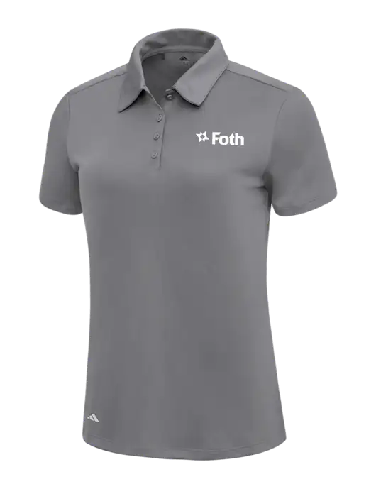 Adidas Medium Grey Womens Ultimate Solid Polo w/Foth Logo