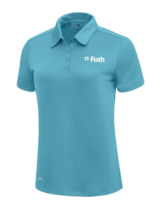 Adidas Sapphire Blue Womens Ultimate Solid Polo w/Foth Logo
