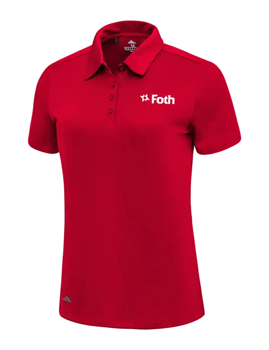 Adidas Red Womens Ultimate Solid Polo w/Foth Logo