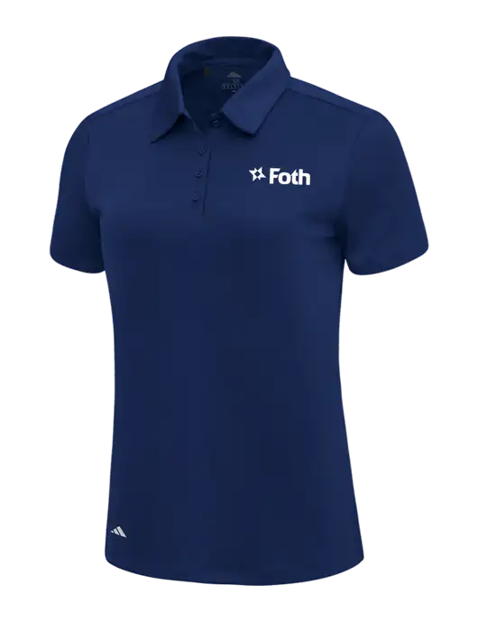 Adidas Navy Blue Womens Ultimate Solid Polo w/Foth Logo