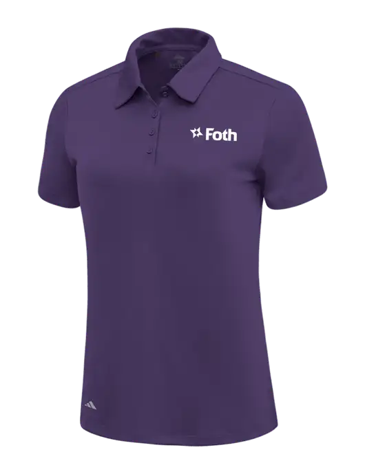 Adidas Purple Womens Ultimate Solid Polo w/Foth Logo