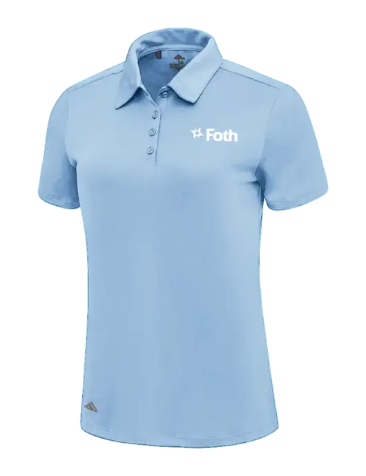 Adidas Carolina Blue Womens Ultimate Solid Polo w/Foth Logo