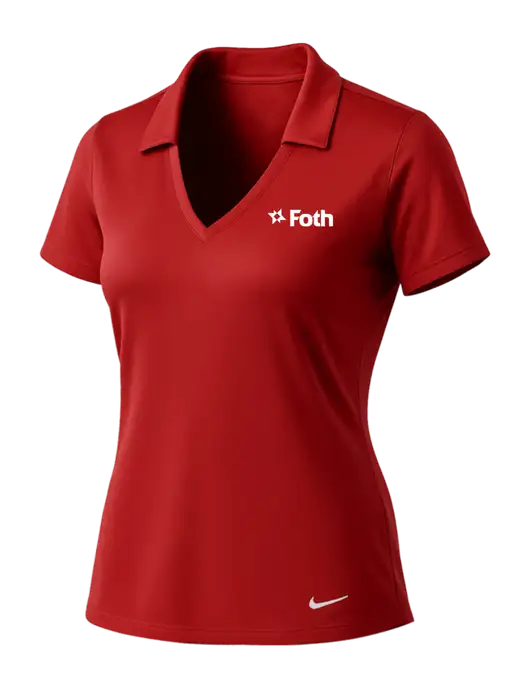 NIKE Red Womens Dri-Fit Vertical Mesh Polo w/Foth Logo