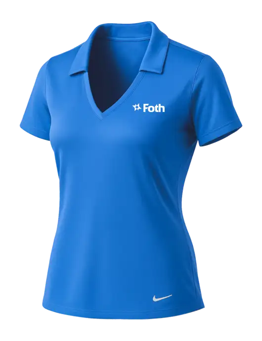 NIKE Carolina Blue Womens Dri-Fit Vertical Mesh Polo w/Foth Logo