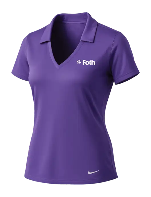 NIKE Purple Womens Dri-Fit Vertical Mesh Polo w/Foth Logo