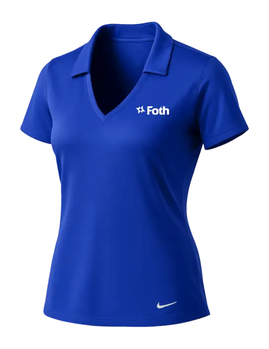 NIKE Dark Royal Womens Dri-Fit Vertical Mesh Polo w/Foth Logo