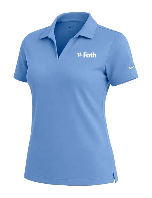NIKE Carolina Blue Womens Dri-Fit Micro Pique Polo w/Foth Logo