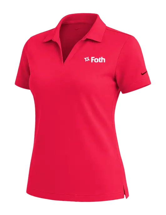 NIKE Red Womens Dri-Fit Micro Pique Polo w/Foth Logo