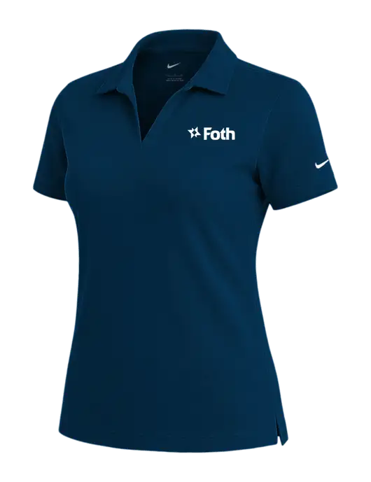 NIKE Navy Womens Dri-Fit Micro Pique Polo w/Foth Logo