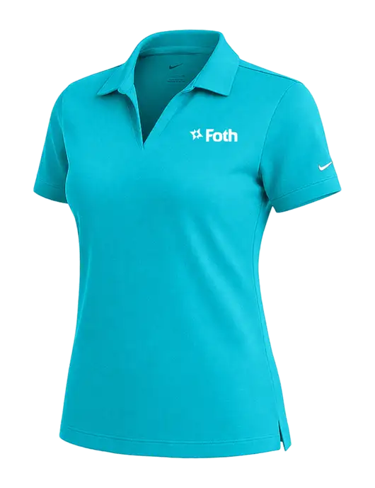 NIKE Sapphire Blue Womens Dri-Fit Micro Pique Polo w/Foth Logo