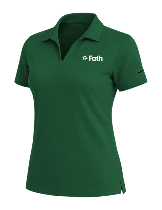 NIKE Dark Green Womens Dri-Fit Micro Pique Polo w/Foth Logo