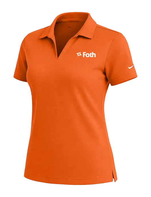 NIKE Orange Womens Dri-Fit Micro Pique Polo w/Foth Logo