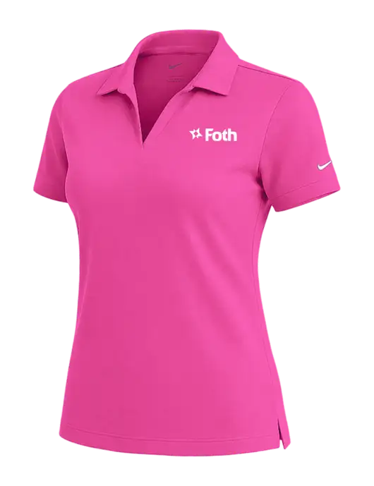 NIKE Fuchsia Womens Dri-Fit Micro Pique Polo w/Foth Logo