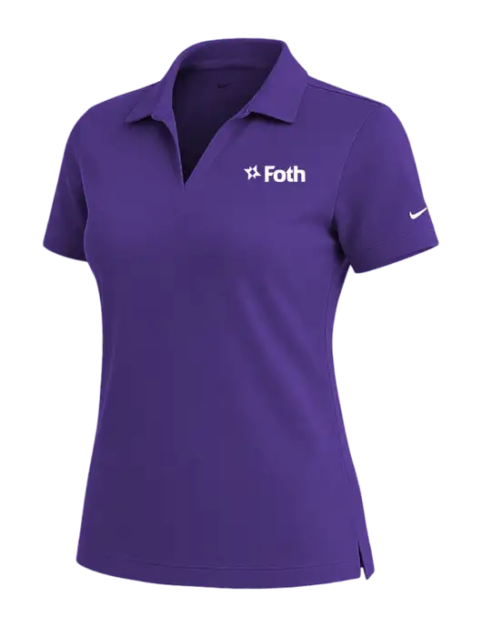NIKE Purple Womens Dri-Fit Micro Pique Polo w/Foth Logo