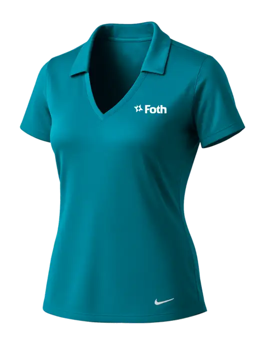 NIKE Dark Teal Womens Dri-Fit Vertical Mesh Polo w/Foth Logo